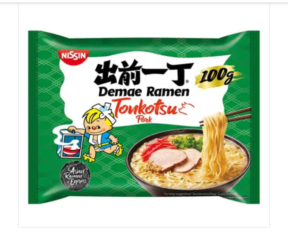 Nissin Demae Ramen Instant Noodles Tonkotsu Pork Flavour (100 gr)