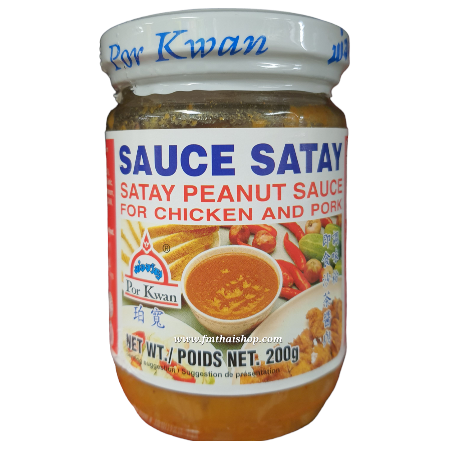 POR KWAN Sauce Saté/Satay Cacahuètes 200g